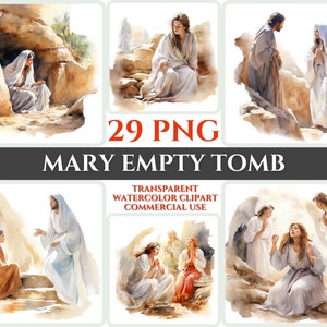 Maria Leere Grab PNG Clipart Aquarell Christliche Geschenk Clipart Bibel Engel Bild Transparent Liebende Jesus Sublimation Sonntag Handwerk Wallart