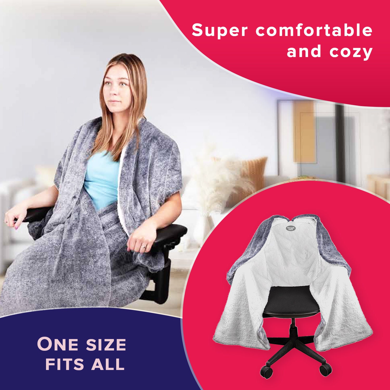 The Original Office Chair Blanket by Snuggleback Comfy Office Desk