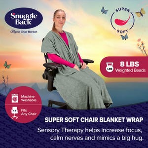 Weighted Office Chair Blanket: Sage Sherpa Fleece, Convenient Warmth image 2