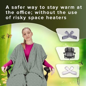 Weighted Office Chair Blanket: Sage Sherpa Fleece, Convenient Warmth image 5