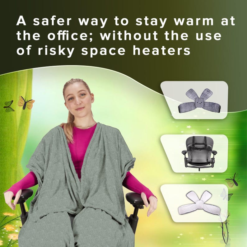 Weighted Office Chair Blanket: Sage Sherpa Fleece, Convenient Warmth image 5