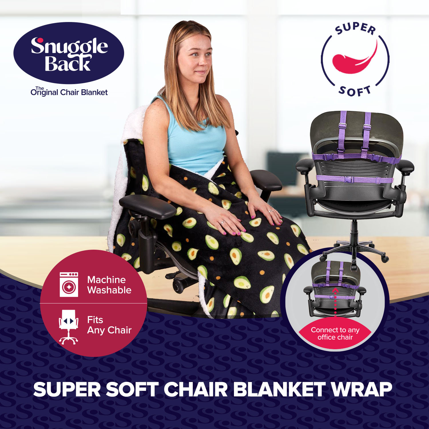 The Original Office Chair Blanket by Snuggleback Comfy Office Desk