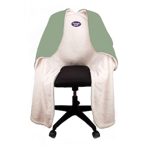 Weighted Office Chair Blanket: Sage Sherpa Fleece, Convenient Warmth image 1