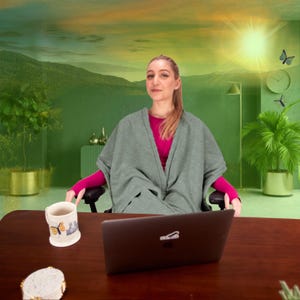 Weighted Office Chair Blanket: Sage Sherpa Fleece, Convenient Warmth image 7