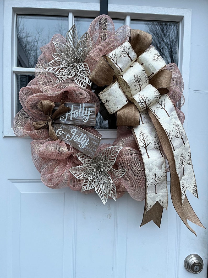 Rose Gold Wreath Sparkly Wreath Glitter Wreath Classy Etsy