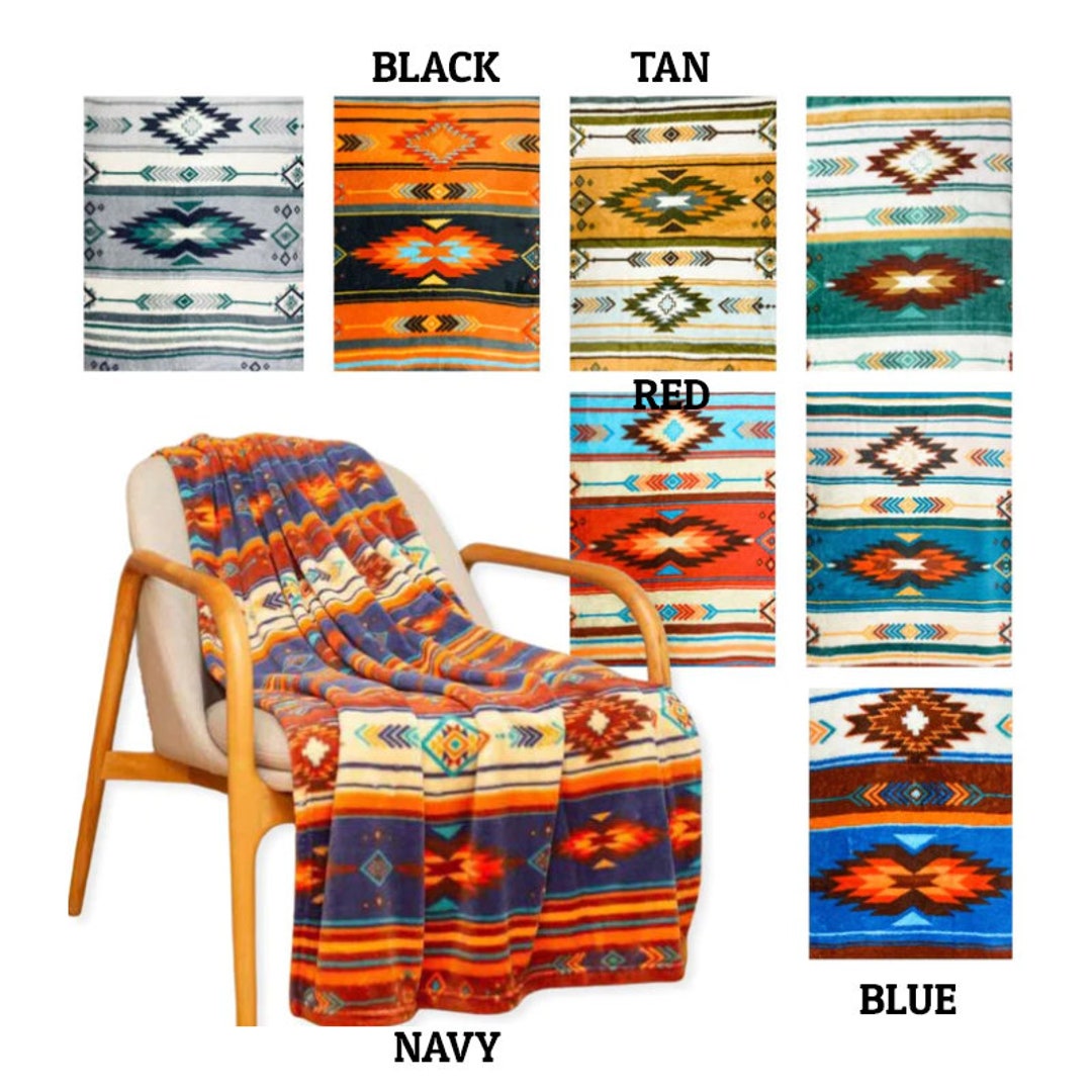 Coral Fleece Throw Blanket Skipping Stones Design Etsy