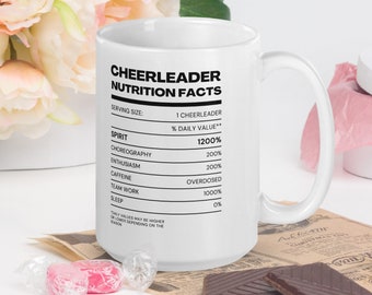 Cheerleader Nutrition Facts White Glossy Mug