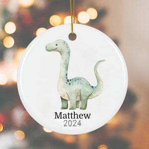 Personalized Brontosaurus Dinosaur Ornament - Kids Custom Ornament, Tree Decorations, Dino Ornaments, First Christmas, Ornament with Name