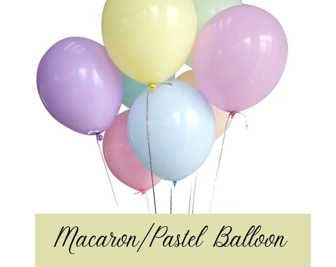 18 inch | 50Pack Macaron/ Pastel Colored Balloons  | Event Decor | Party Balloons | Birthday Party | Weddings | Anniversary