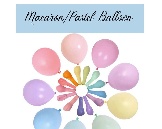 10 Macaron/ Pastel Colored Balloons