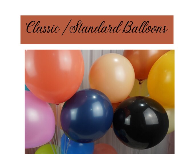 50 Classic / Standard Colored Balloons