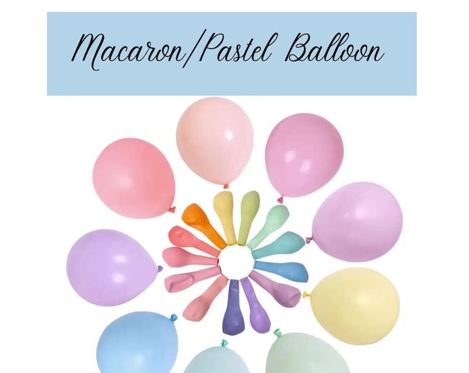 18 inch / 10 Pack Macaron/ Pastel Colored Balloons