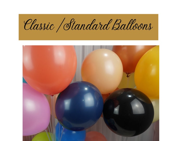 25 Classic / Standard Colored Balloons