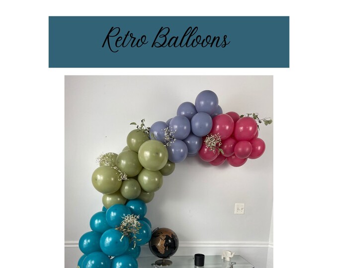 18 inch / 10 Pack Retro Colored Balloons  | Event Decor | Party Balloons | Birthday Party | Weddings | Anniversary