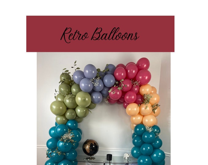 18 inch / 25 Pack Retro Colored Balloons  | Event Decor | Party Balloons | Birthday Party | Weddings | Anniversary