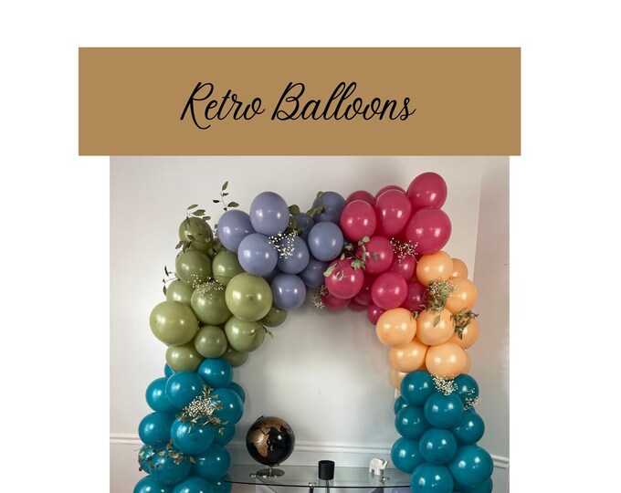 18 inch / 50 Pack Retro Colored Balloons