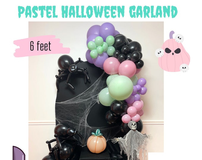 Pastel Goth Balloon Garland | Halloween