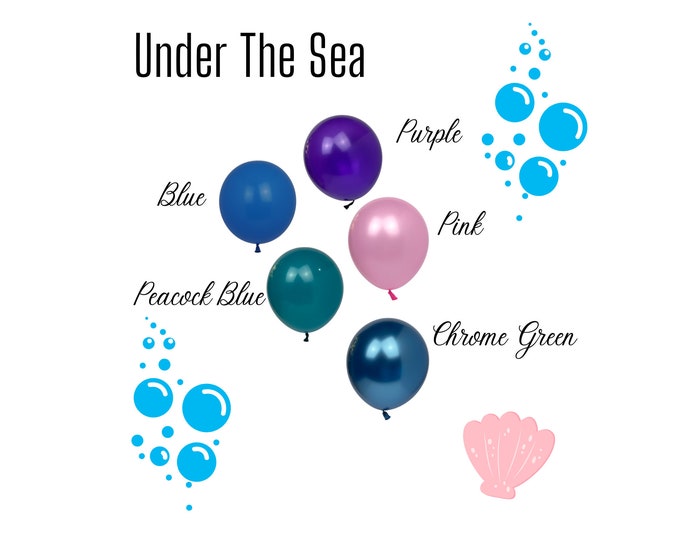 Under The Sea Color Palette | Garland | Arch | Columns | DYI  | Event Decor | Party Balloons | Birthday Party | Weddings | Anniversary