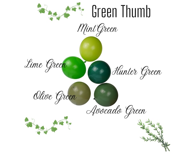 DIY Greens Color Palette | Garland | Arch | Columns |