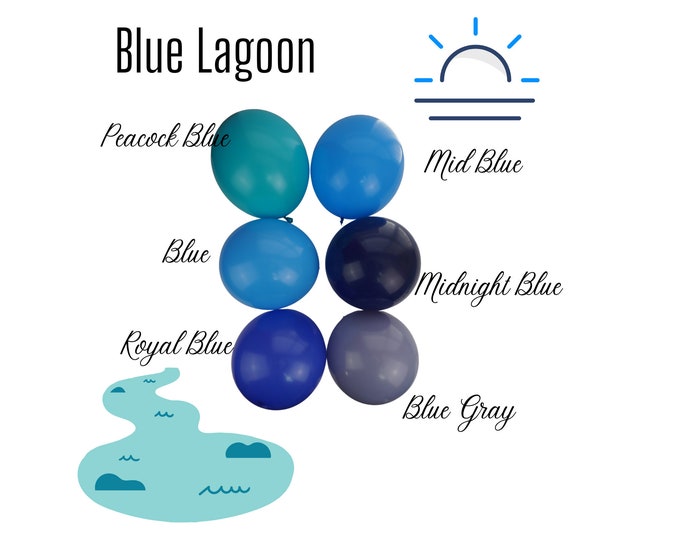 Blue Lagoon  Color Palette | Garland | Arch | Columns | DYI