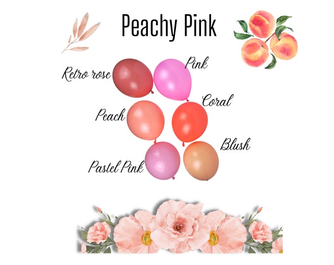 Peachy Pink  Color Palettes | The Pink Ladies | Balloon Garland | Arch