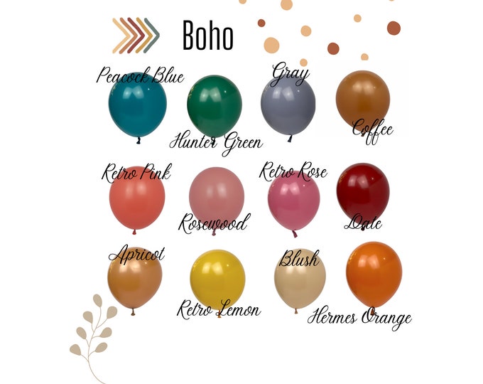 Boho Color Palette | Garland | Arch | Columns | DYI  | Event Decor | Party Balloons | Birthday Party | Weddings | Anniversary