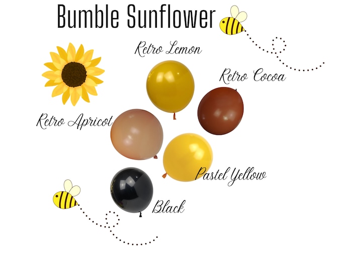 Bumble Sunflower Color Palette | Garland | Arch | Columns | DYI  | Baby Shower | birthdays | Summer