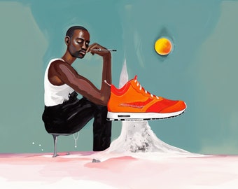 virgil abloh creating first sneaker | AI artwork | wall art | digital download | printable wall art