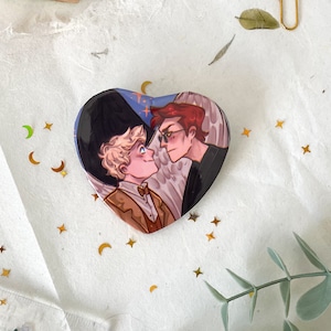 GOOD OMENS PIN - Crowley - Aziraphale - Ineffable Husbands - fan art