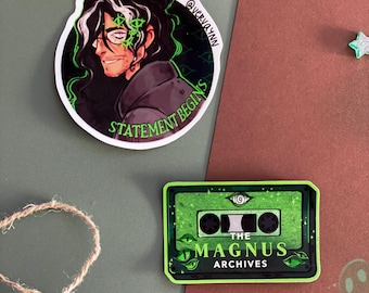 Magnus Archives Podcast Stickers – Jonatan Sims, Handmade Vinyl