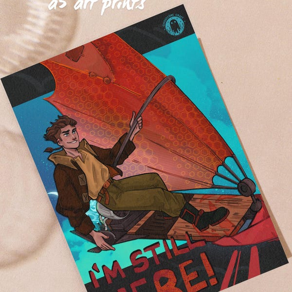 Stampa del pianeta del tesoro - Jim, "Sono ancora qui" - Poster A5 fatto a mano
