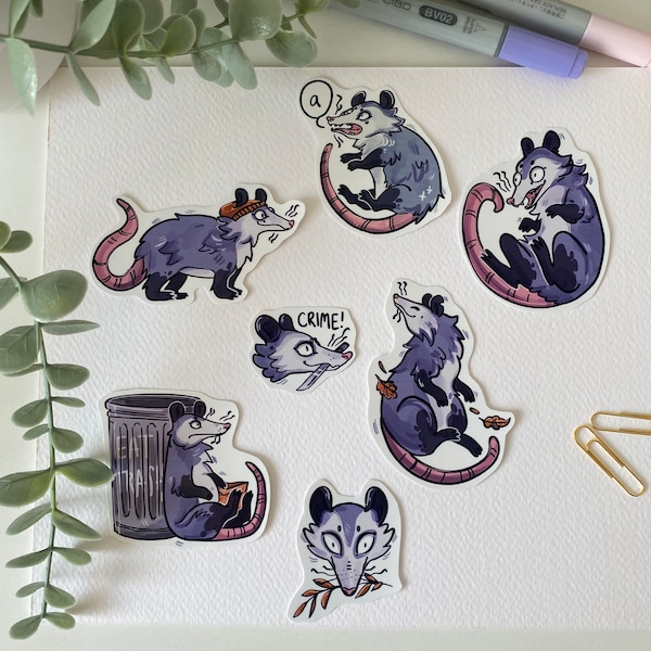 POSSUM PACK Sticker Set - possum - opossum