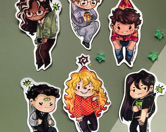 TMA the magnus archives chibi stickers jon martin tim elias michael gerard