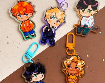 AFTG - All For The Game - chibi charms - keychains - Neil - Andrew - Kevin - Jean - Jeremy