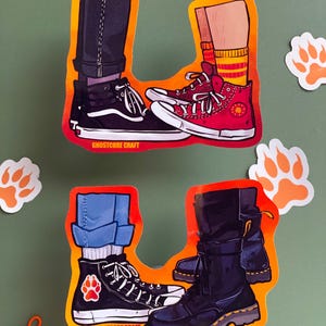 Handgemaakte stickers van All For The Game - Neil - Andrew - Andreil - Jean - Jeremy