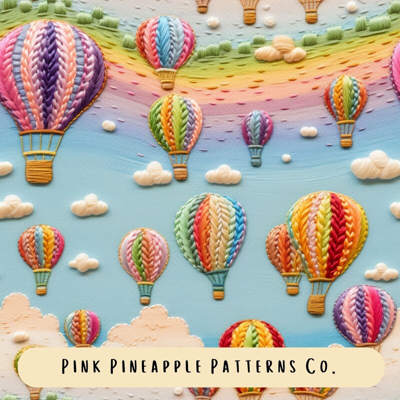 Hot Air Balloon Pattern Etsy Hot Air Balloon Pattern Etsy