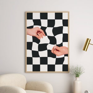 La creación de arte de pared digital de marihuana, póster retro, arte de pared funky de moda, póster imprimible trippy, regalo para amantes de la marihuana, decoración de dormitorio