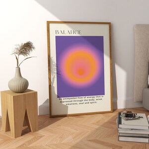 Balance Aura Digital Wall Art, Trendy Prints, Dorm Room Decor, Aesthetic Wall Art, Gift For Best Friend, House Warming Gift, Spiritual Decor