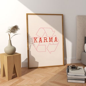 Karma digitale muurkunst, trendy muurkunst, afdrukbare poster, slaapzaaldecor, cadeau voor vriend, spirituele muurkunst, motiverende muurkunst
