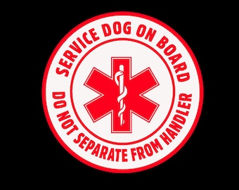 Service Dog Alert Magnet | Service Dog On Board Sticker | Pet Rescue Car Decal | Emergency Vehicle Pet Sign