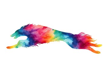 Silken Windhound Lure Coursing Decal – Vibrant Rainbow Sighthound Sticker