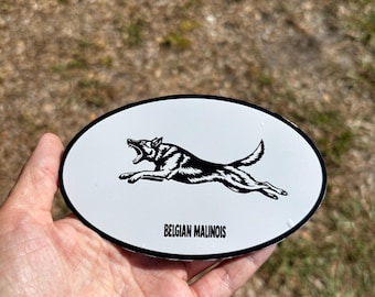 Belgian Malinois Magnet - Schutzhund Magnet - Oval Malinois Breed Magnet