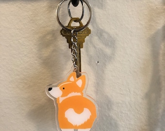 Corgi-sleutelhanger - Pembroke Welsh Corgi-bedel van acryl - Corgi Butt-ontwerp
