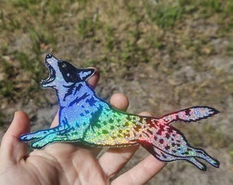 Custom Dog Magnet | Personalized Glitter Pet Portrait Magnet | Pet Memorial Gift