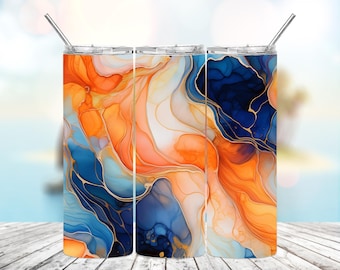 Kastanjebruine bekeromslag: oranje marineblauw Game Day-ontwerp (digitale png-download)