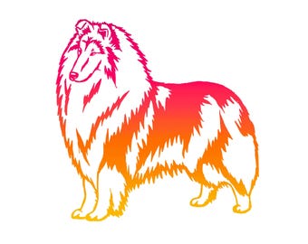 Rough Collie Decal - Collie Sticker - Rough Collie Car Decal