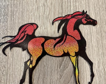 Arabian Horse Magnet - Arabian Glitter Magnet - Equestrian Magnet