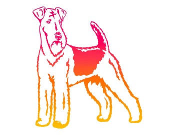 Airedale Terrier Decal - Airedale Sticker - Airedale Silhouette Decal