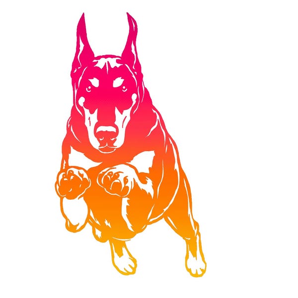 Doberman Agility Decal - Working Doberman Sticker - Dog Agility Sport Decal