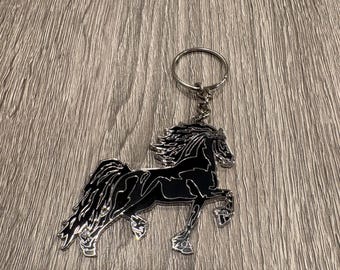 Friesian Horse Keychain - Friesian Horse Gift - Dressage Keychain